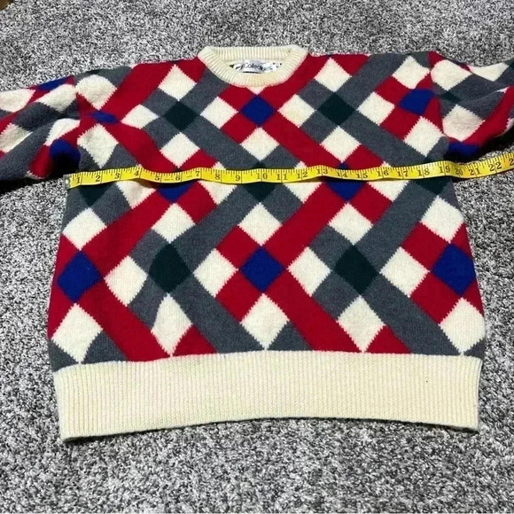 VINTAGE Argyle Sweater Women’s Large Preppy- See Note- Flawed - Picture 3 of 10